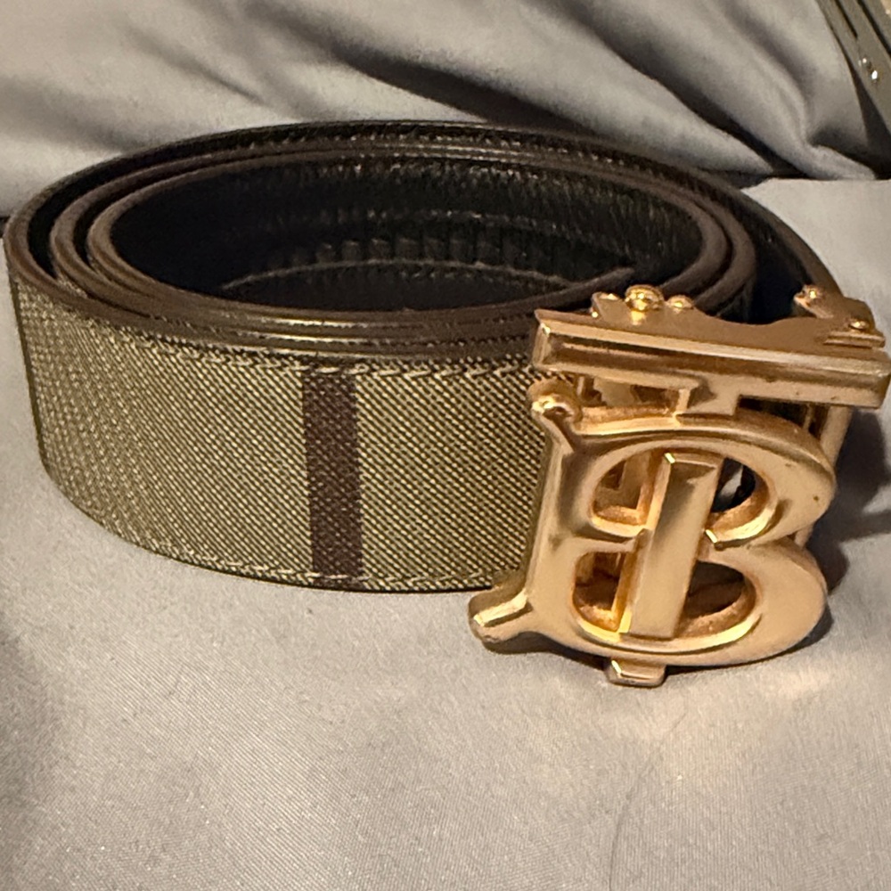Burberry Gold Buckle Men's Belt